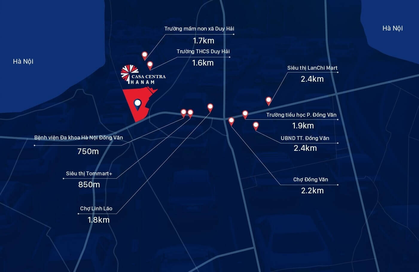 vị trí dự án casa centra hà nam